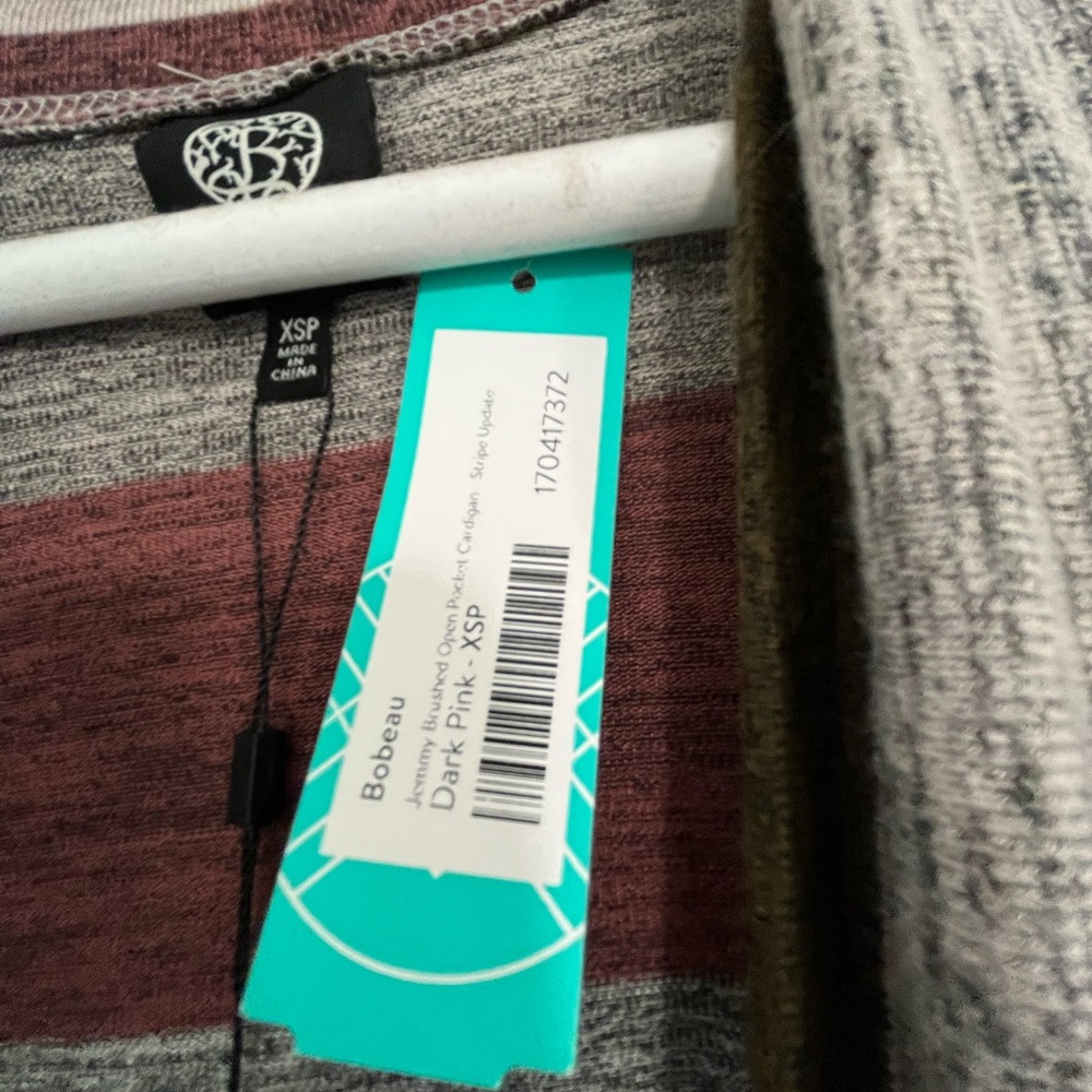Red and Green Striped Cardigan Sweater - Picture 2 of 4